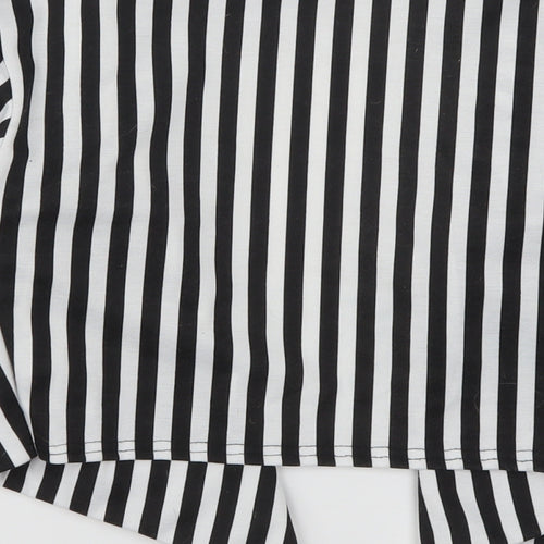 Buzy Womens Black Striped  Jacket  Size S
