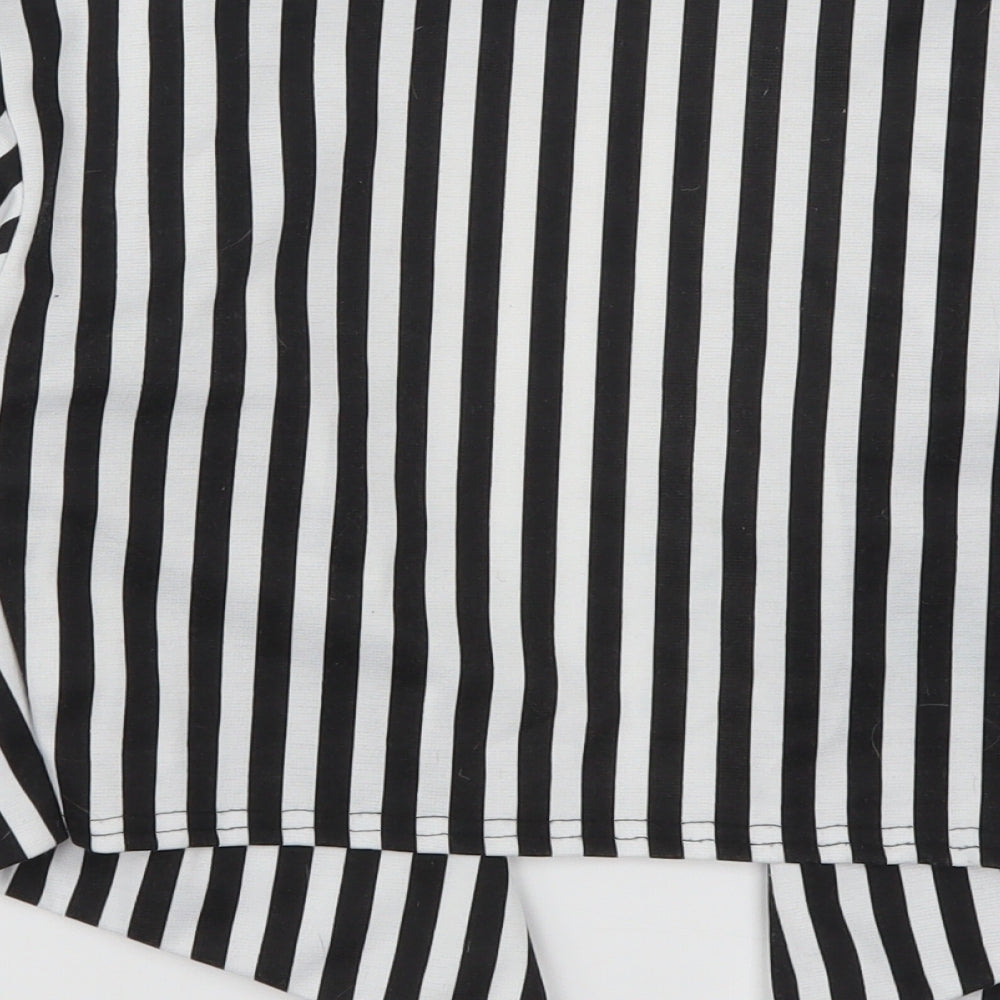 Buzy Womens Black Striped  Jacket  Size S