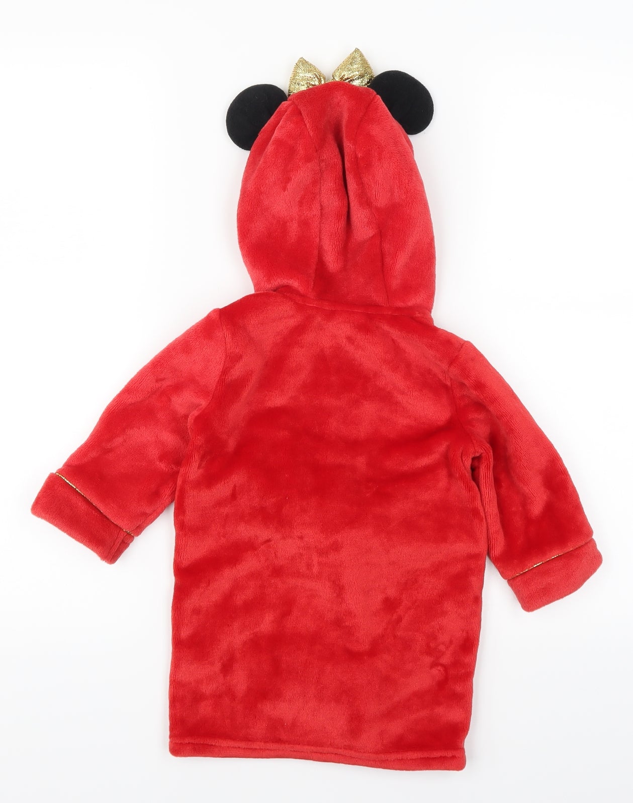 F&F Girls Red Solid  Kimono Robe Size 6-9 Months  - Minnie Mouse