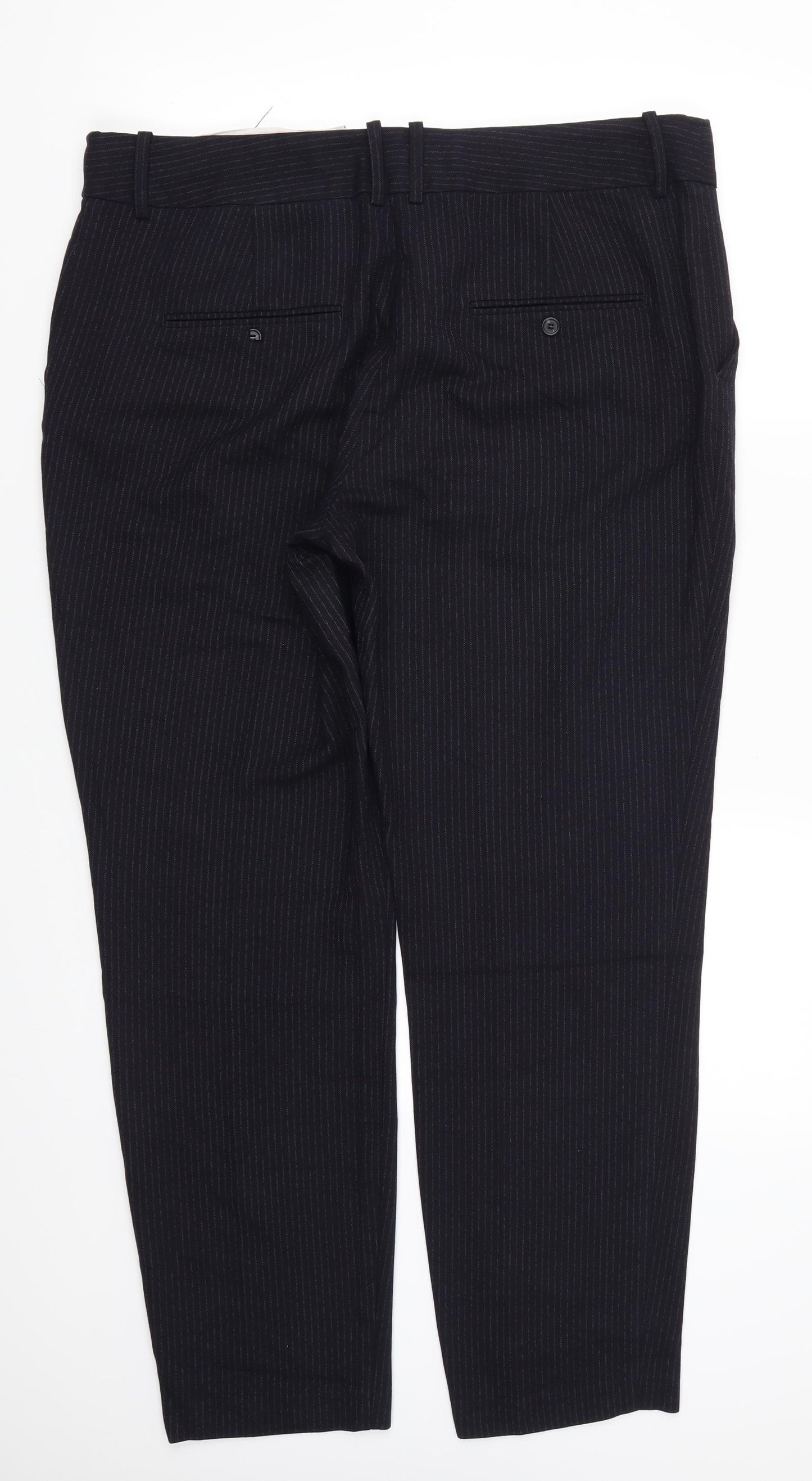 NEXT Womens Blue Striped  Trousers  Size 16 L29.5 in