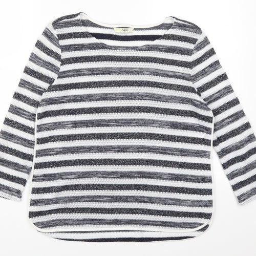 Oasis Womens Blue Striped  Pullover Jumper Size S