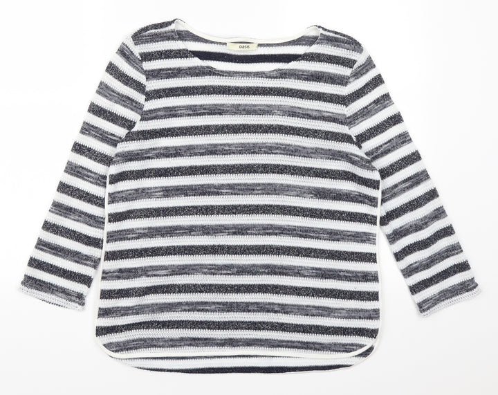 Oasis Womens Blue Striped  Pullover Jumper Size S