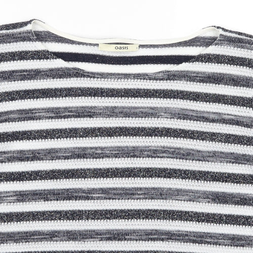 Oasis Womens Blue Striped  Pullover Jumper Size S
