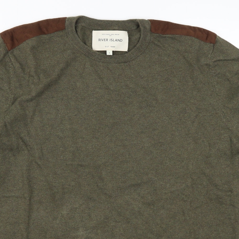 River Island Mens Green   Pullover Jumper Size L