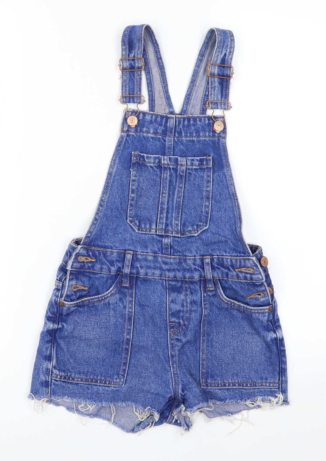 New Look Girls Blue  Denim Dungaree One-Piece Size 9 Years