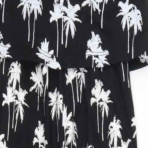 H&M Girls Black   Jumpsuit One-Piece Size 9 Years  - Palm trees
