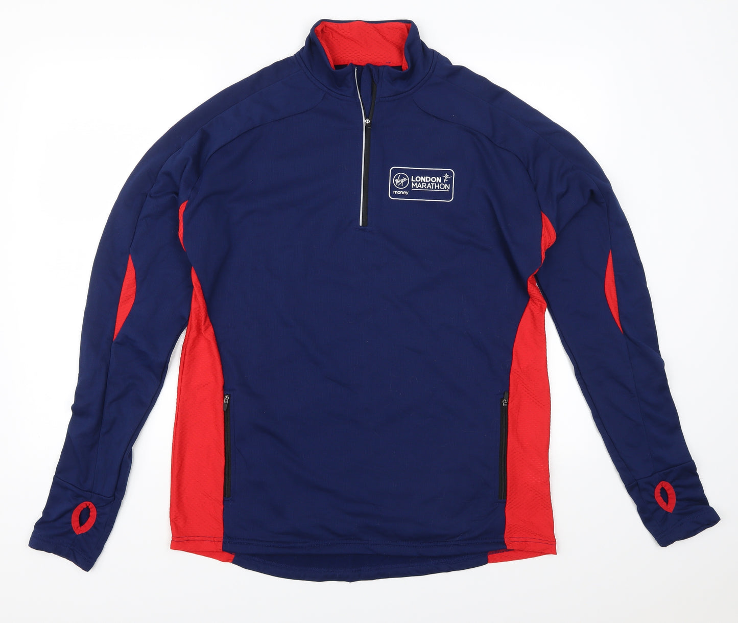 London Marathon Mens Blue   Pullover Sweatshirt Size L  - Red