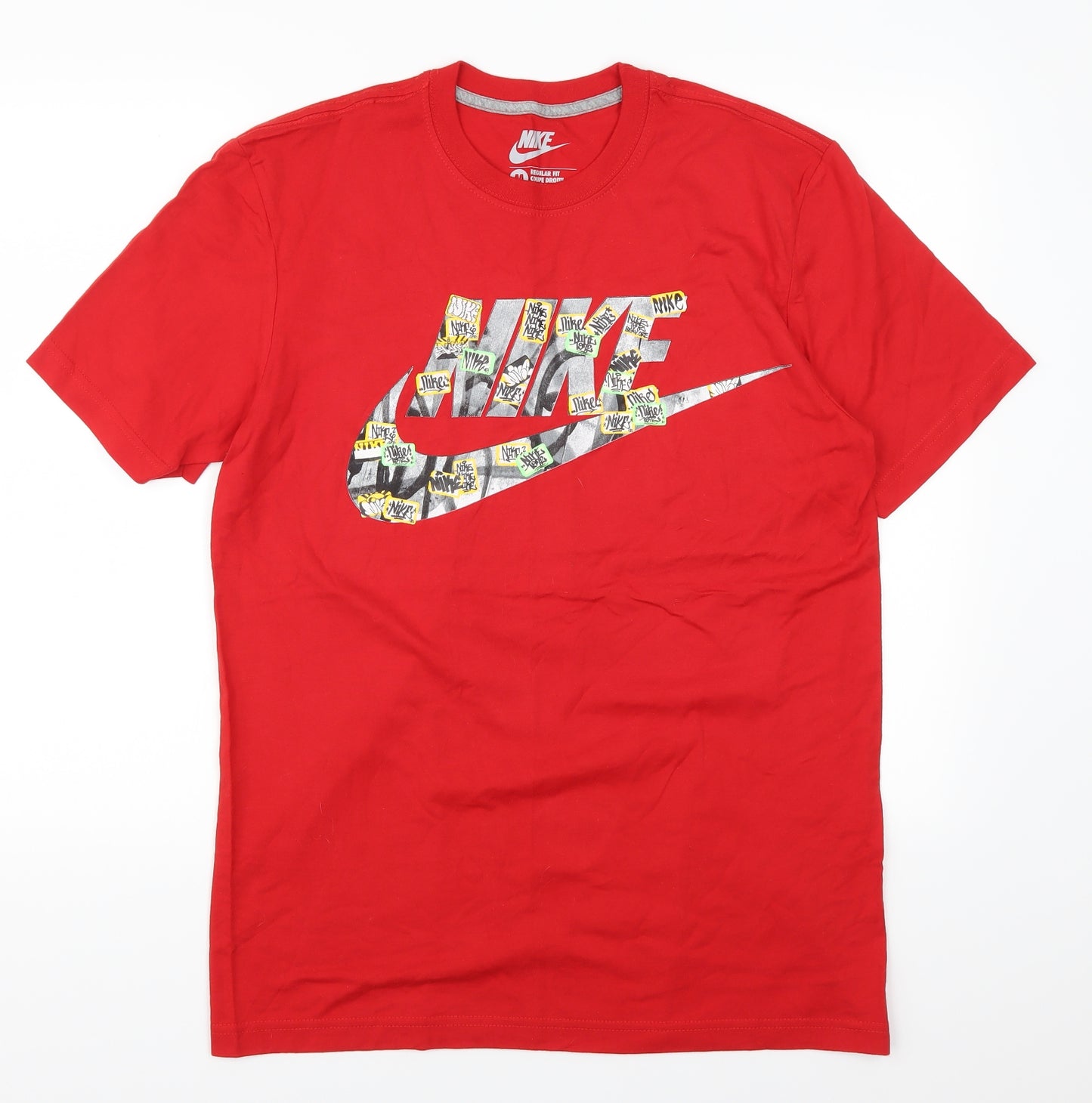 Nike Mens Red    T-Shirt Size M  - Graffiti Logo