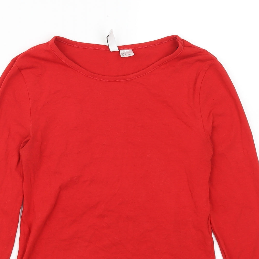 H&M Womens Red   Cropped T-Shirt Size S