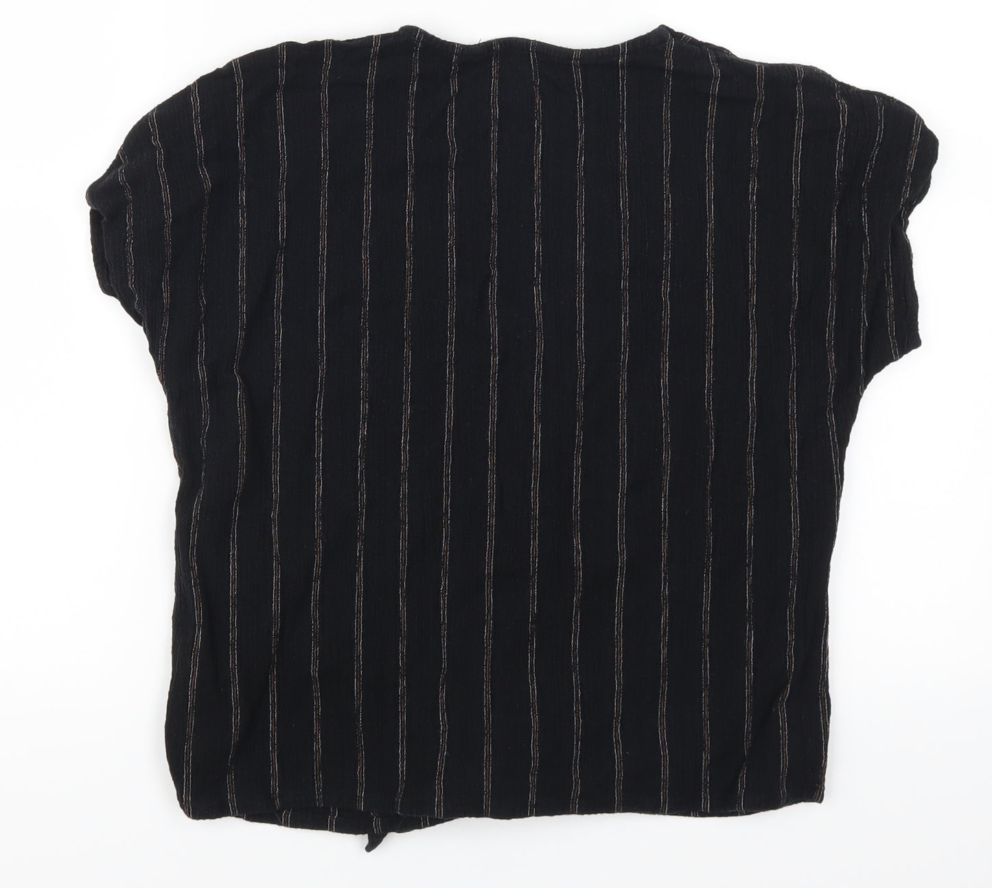 Fat Face Womens Black Striped  Basic Button-Up Size 12