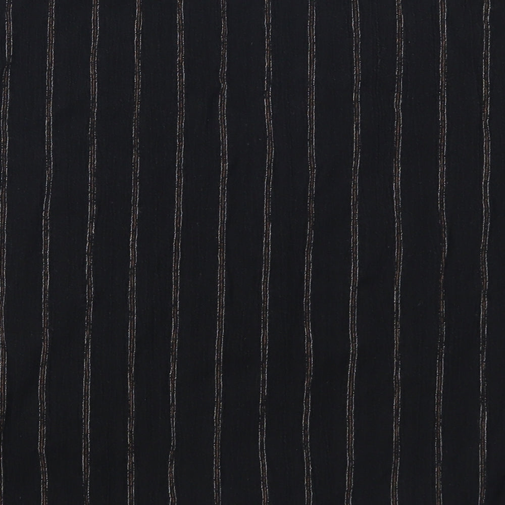 Fat Face Womens Black Striped  Basic Button-Up Size 12