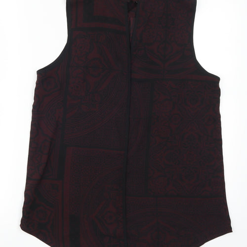Rext Womens Purple Geometric  Basic Blouse Size 12