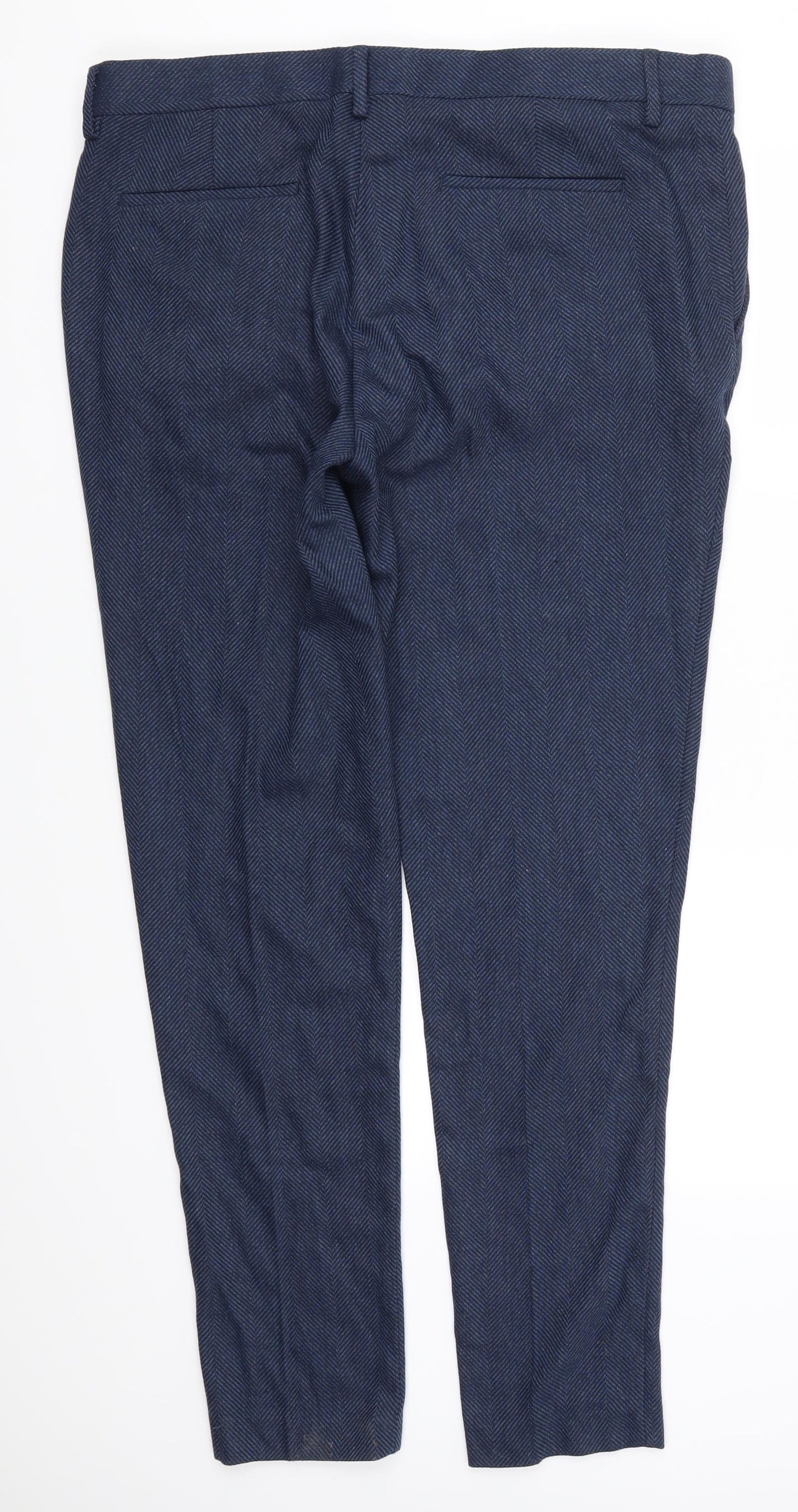 ASOS Mens Blue Herringbone  Trousers  Size 38 L32 in
