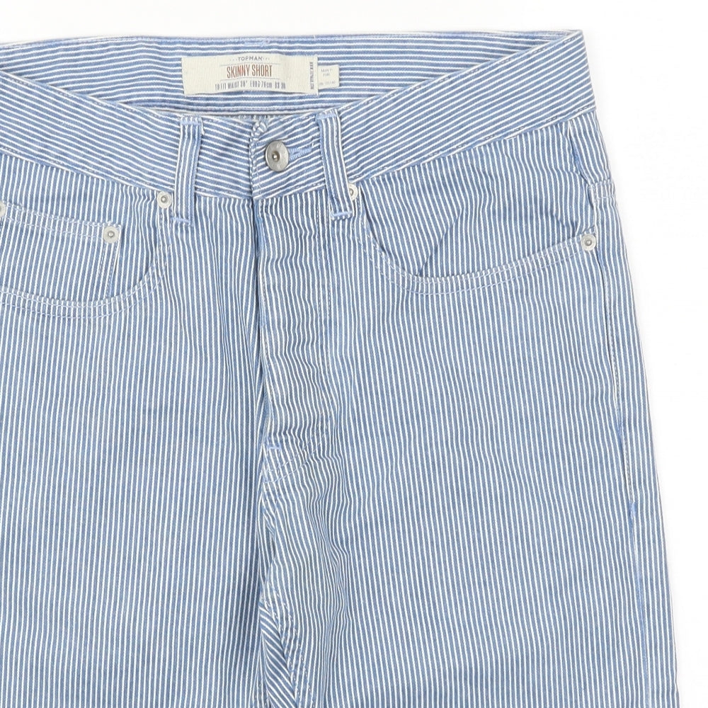 Topman Mens Blue Striped  Chino Shorts Size 30