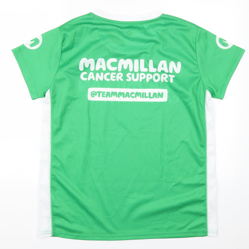 Macmillan Cancer Support Womens Green   Basic T-Shirt Size 14