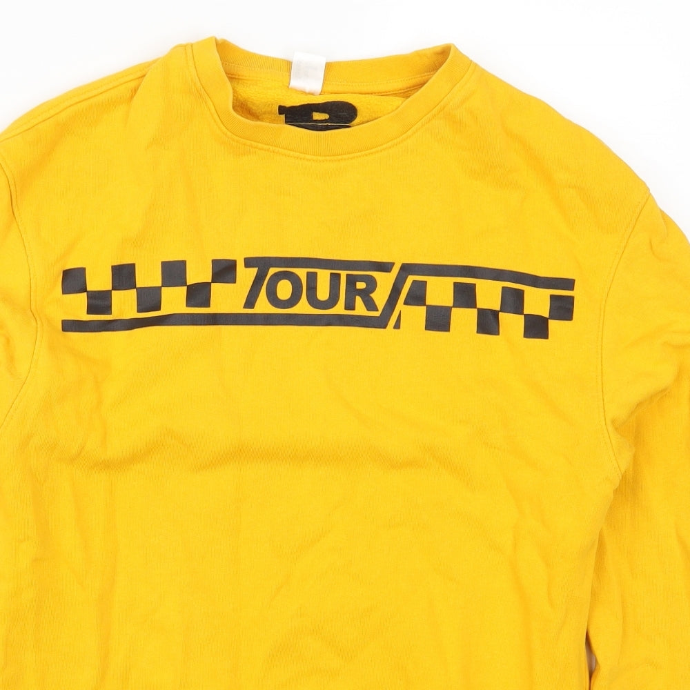 H&M Womens Yellow   Pullover Sweatshirt Size XS  - Team Bieber Justin Bieber