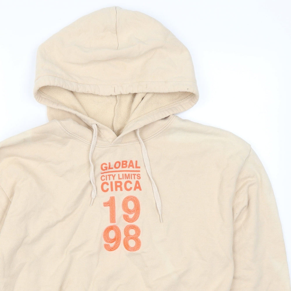 Topshop Womens Beige   Pullover Hoodie Size 12  - City Limits Circa 1998