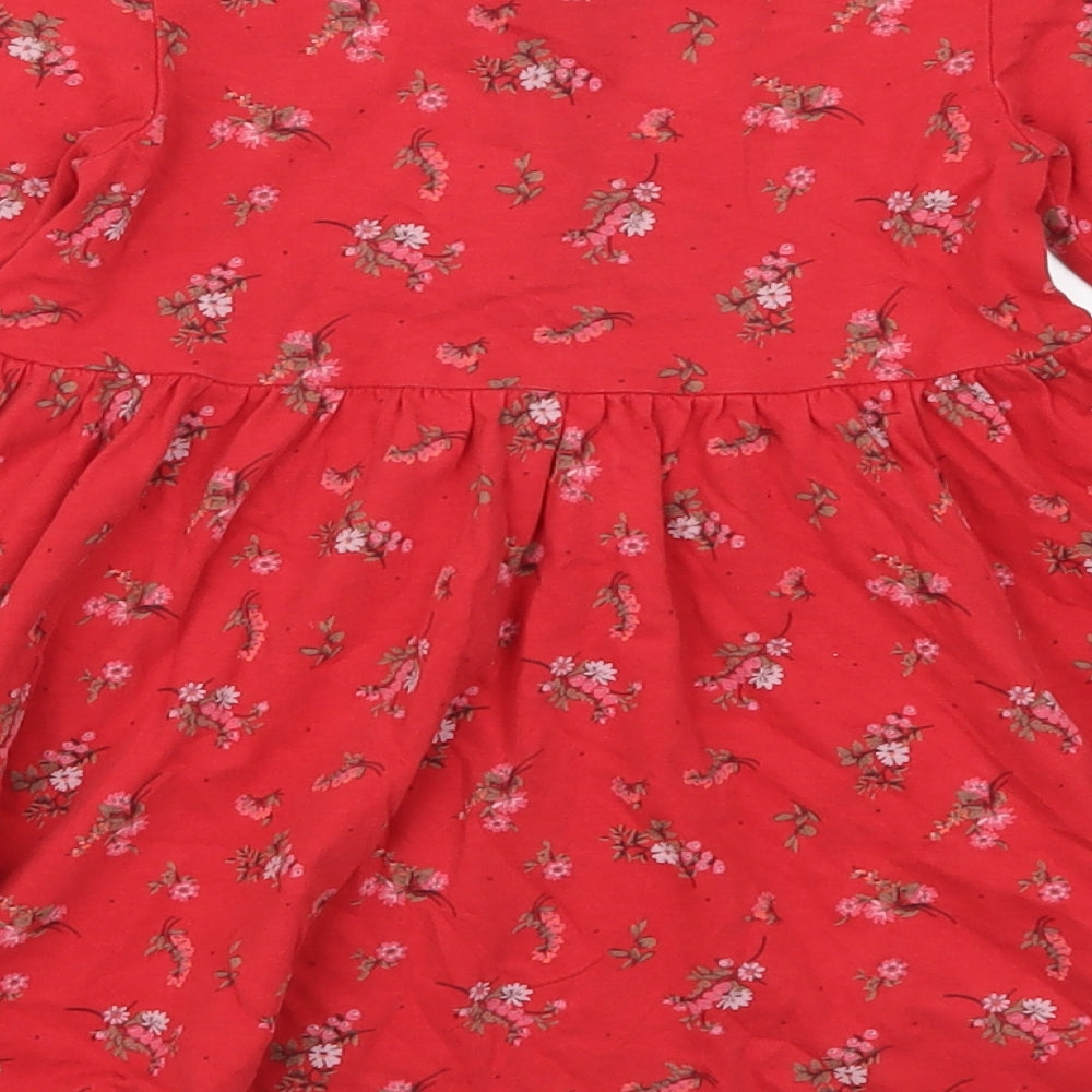 NEXT Girls Red Fair Isle  Skater Dress  Size 2-3 Years