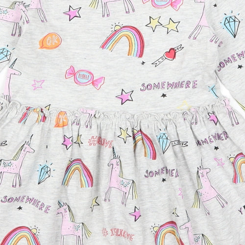 NEXT Girls Grey   Skater Dress  Size 18-24 Months  - Unicorns