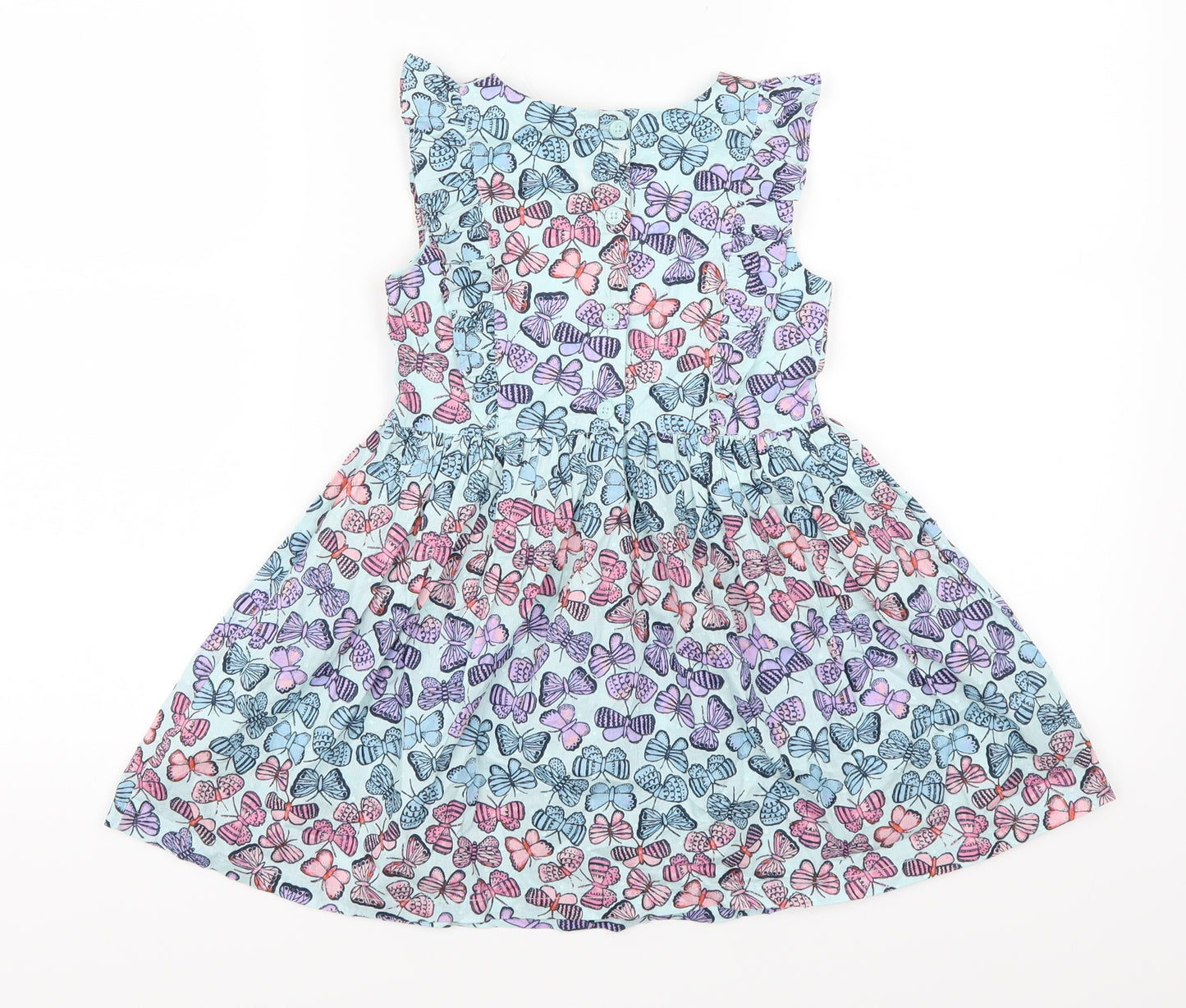 Bluezoo Girls Blue Animal Print  Skater Dress  Size 3-4 Years  - Butterflies
