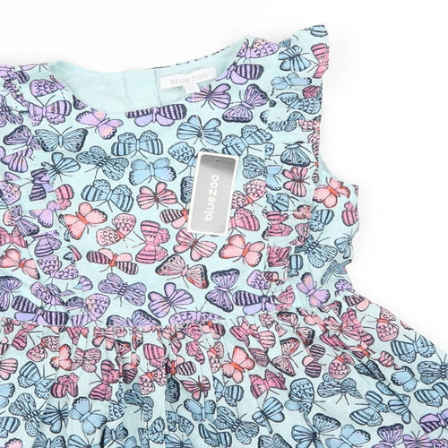 Bluezoo Girls Blue Animal Print  Skater Dress  Size 3-4 Years  - Butterflies