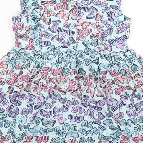 Bluezoo Girls Blue Animal Print  Skater Dress  Size 3-4 Years  - Butterflies