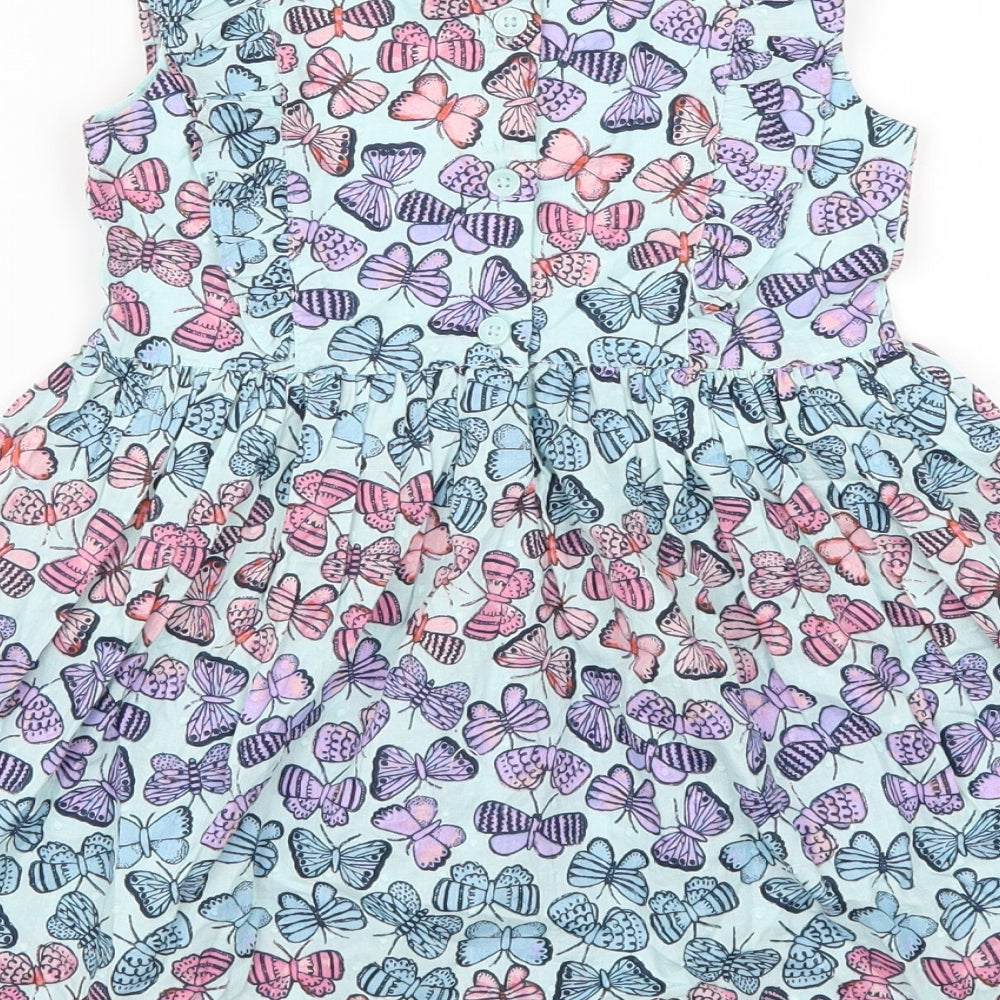 Bluezoo Girls Blue Animal Print  Skater Dress  Size 3-4 Years  - Butterflies