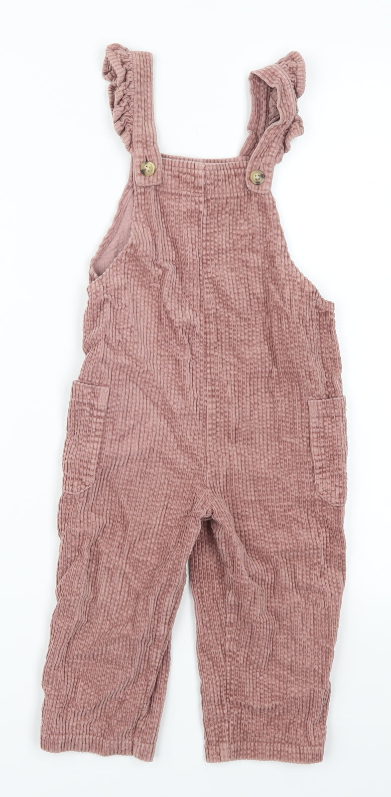 NEXT Girls Pink  Corduroy Jumpsuit One-Piece Size 2-3 Years