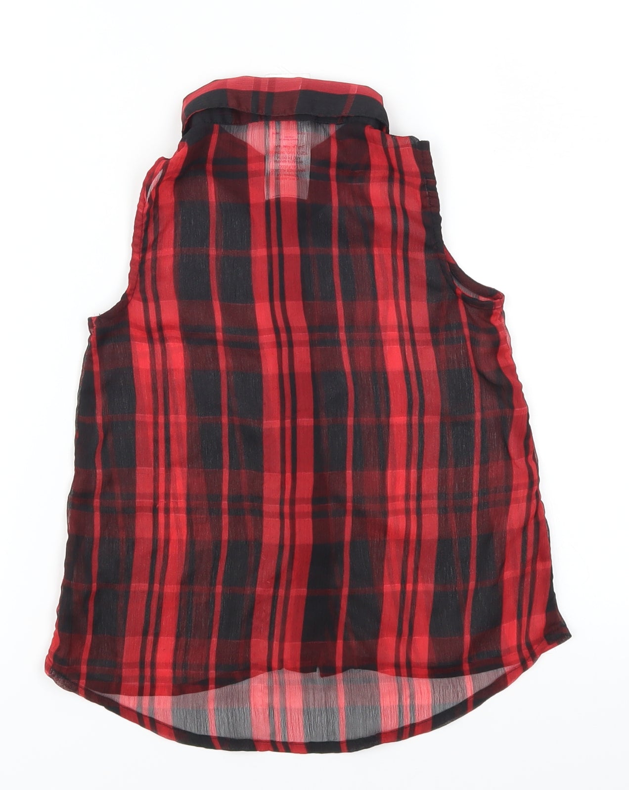 Evie Girls Red Check  Basic Button-Up Size 5 Years