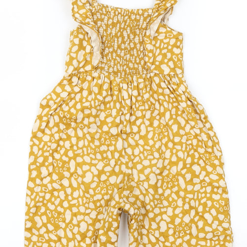 NEXT Girls Yellow Animal Print  Romper One-Piece Size 18-24 Months