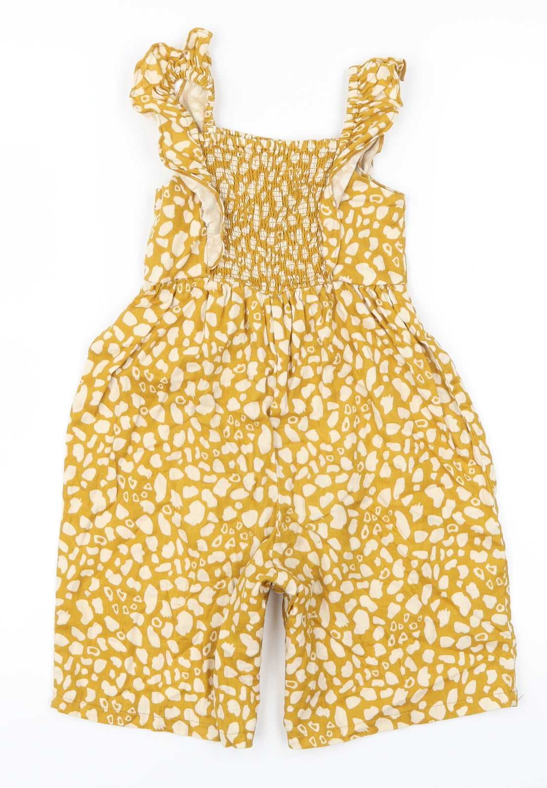 NEXT Girls Yellow Animal Print  Romper One-Piece Size 18-24 Months
