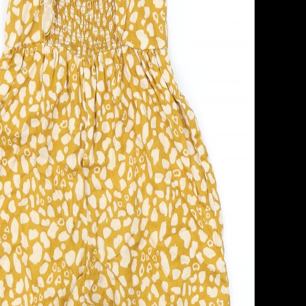 NEXT Girls Yellow Animal Print  Romper One-Piece Size 18-24 Months