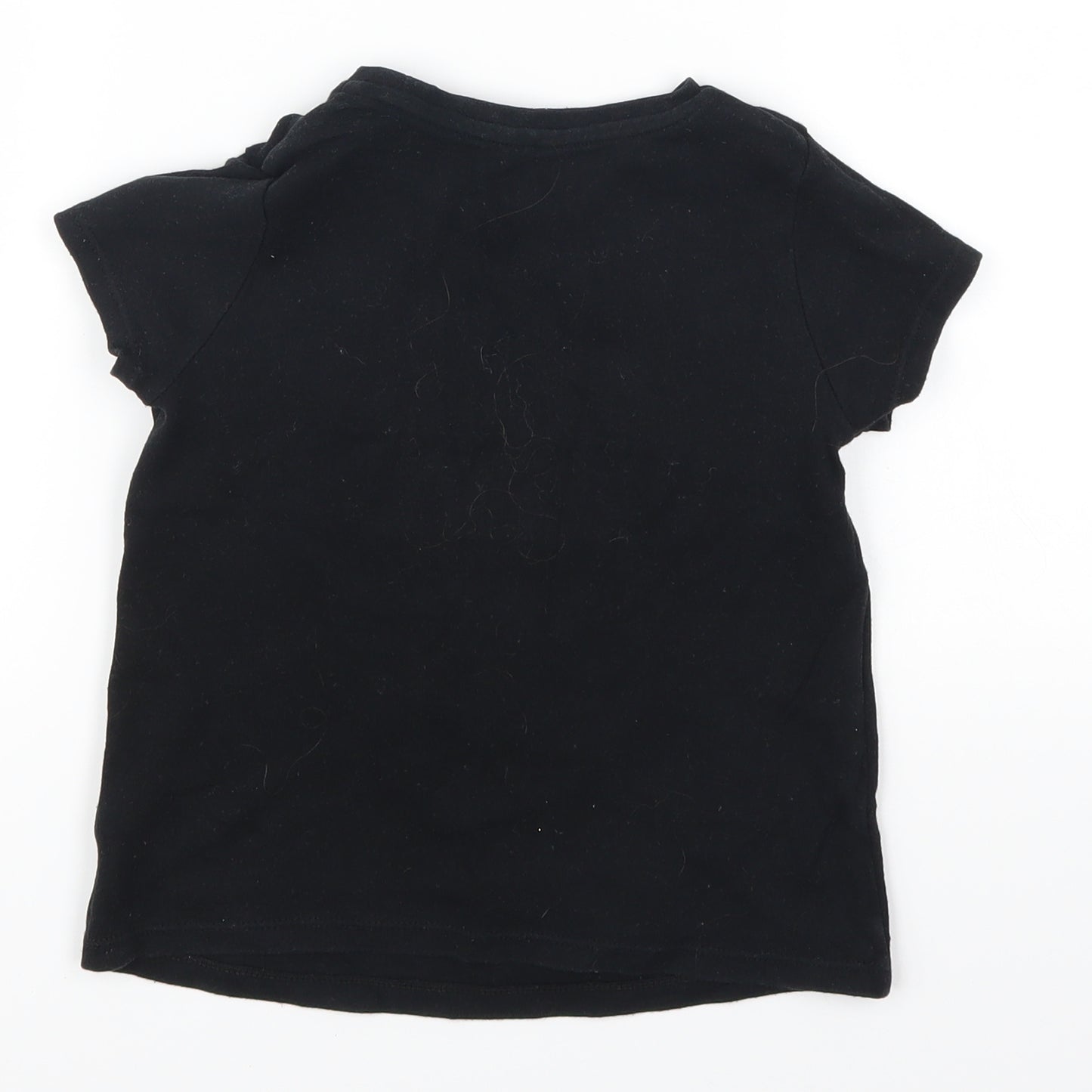 George Girls Black   Basic T-Shirt Size 4-5 Years  - May Your Day Be Filled With Yay