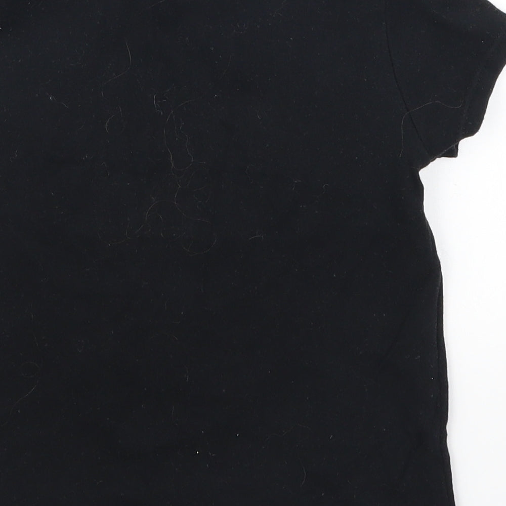 George Girls Black   Basic T-Shirt Size 4-5 Years  - May Your Day Be Filled With Yay