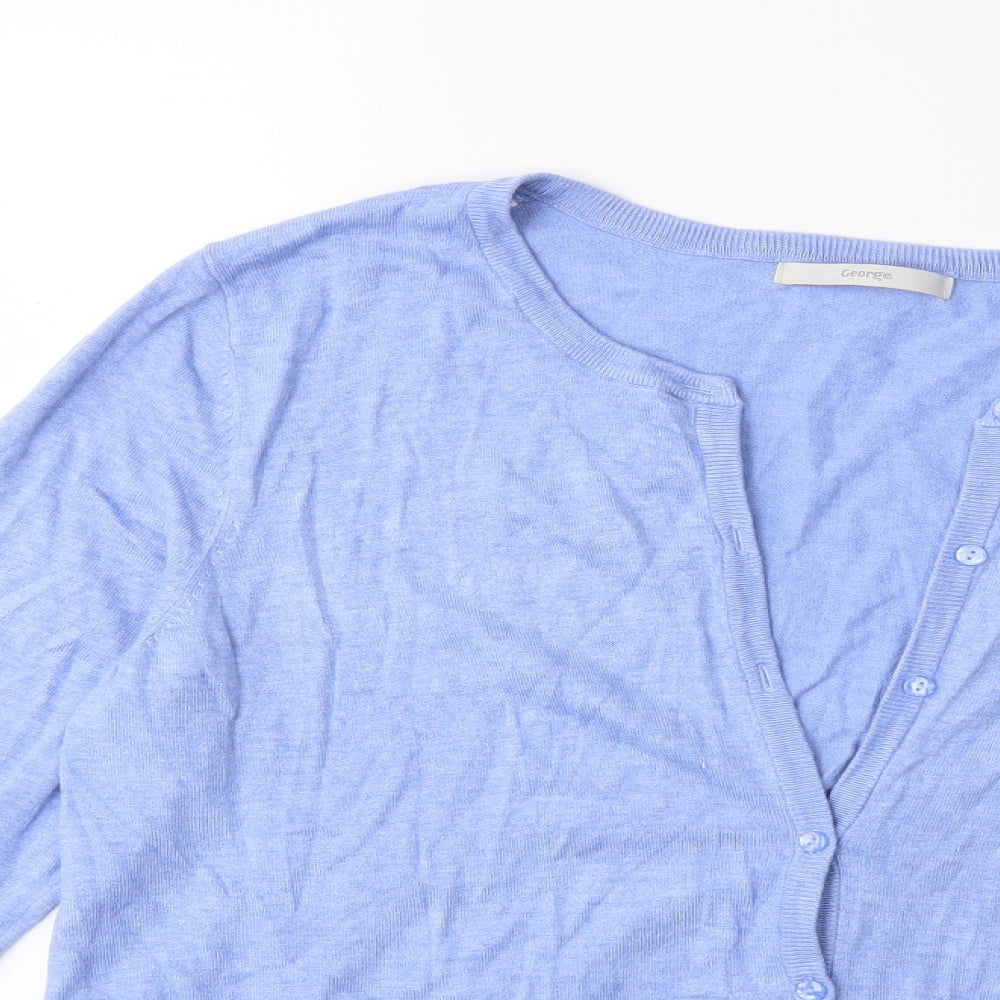 George Womens Blue  Knit Cardigan Jumper Size 16
