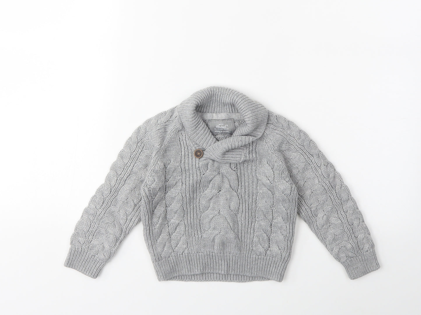 Primark Baby Grey  Knit Pullover Jumper Size 12-18 Months
