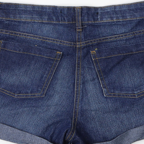 PEP&CO Womens Blue  Denim Cut-Off Shorts Size 10