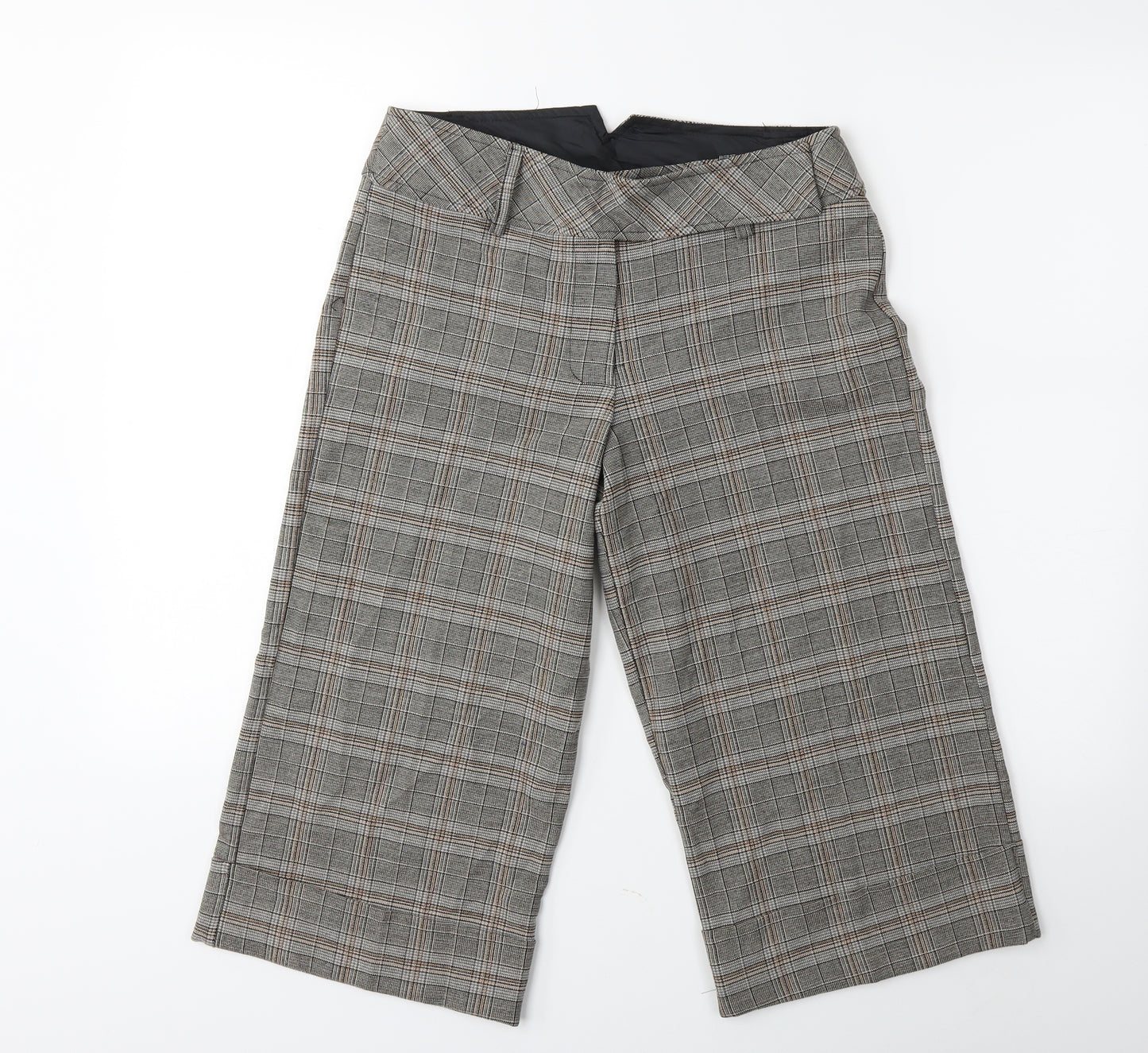 Preworn Womens Grey Check  Cropped Trousers Size 8 L20 in