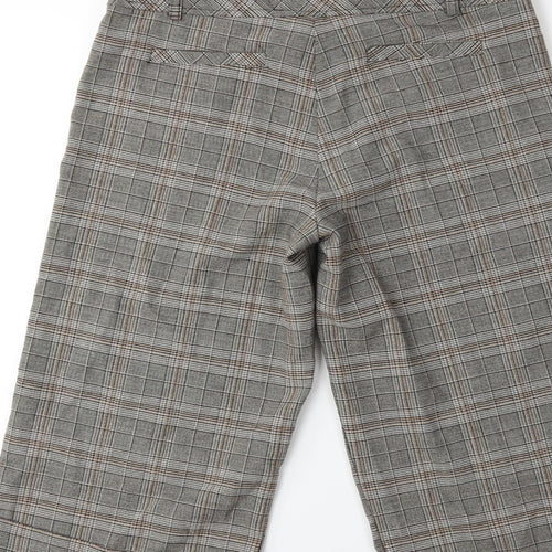 Preworn Womens Grey Check  Cropped Trousers Size 8 L20 in