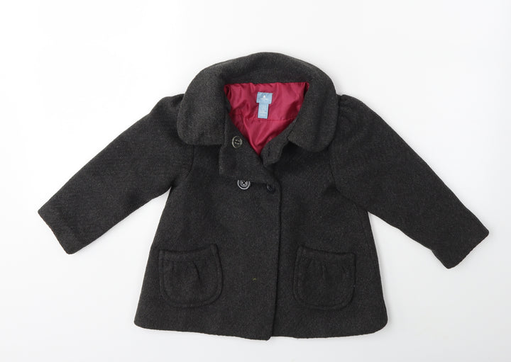 Gap Girls Grey Overcoat Coat Size 3 Years