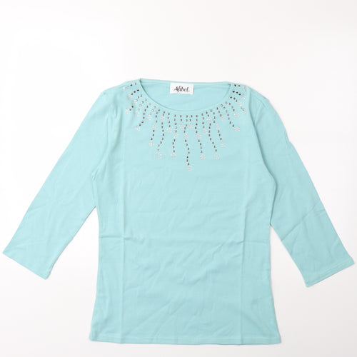 Afibel Womens Green   Basic T-Shirt Size 10