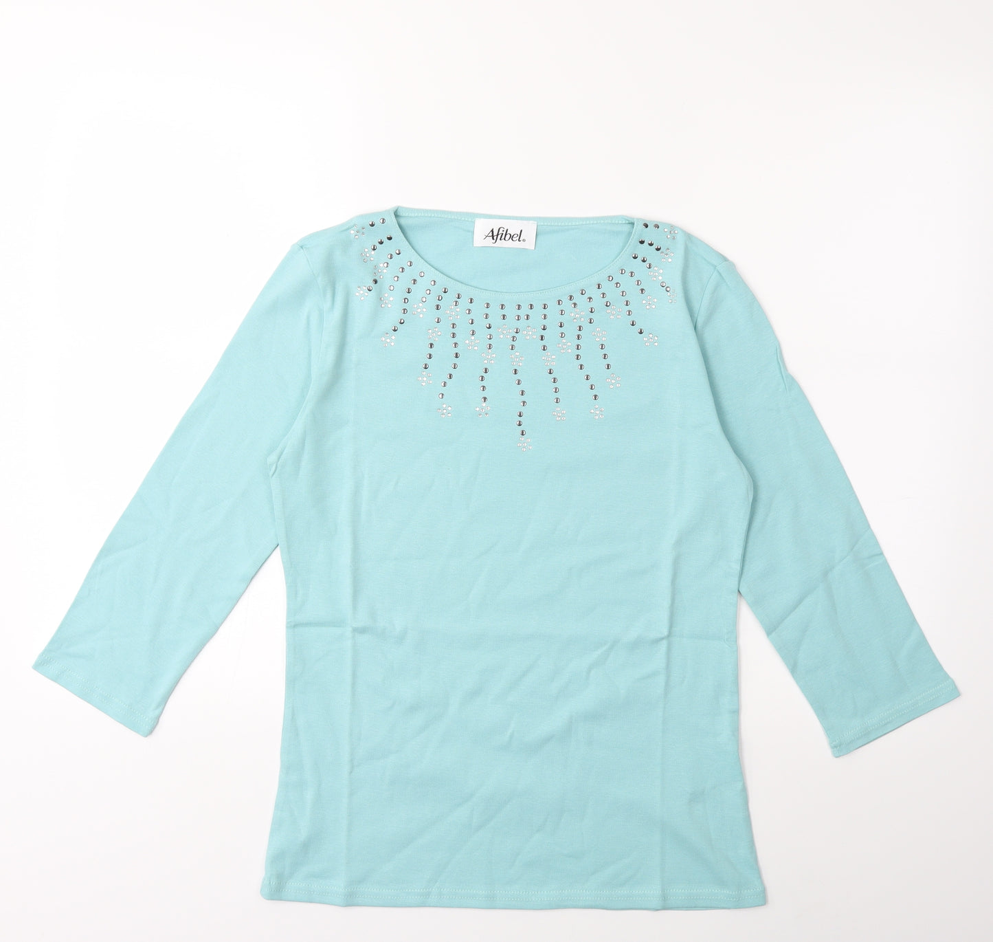 Afibel Womens Green   Basic T-Shirt Size 10