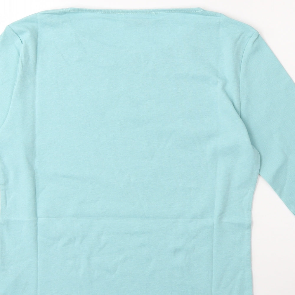 Afibel Womens Green   Basic T-Shirt Size 10