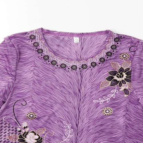 Preworn Womens Purple   Basic T-Shirt Size 8