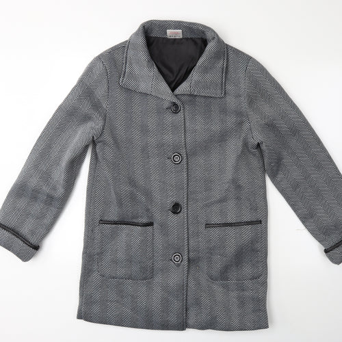 Anne De Lancay Womens Black   Overcoat Coat Size S