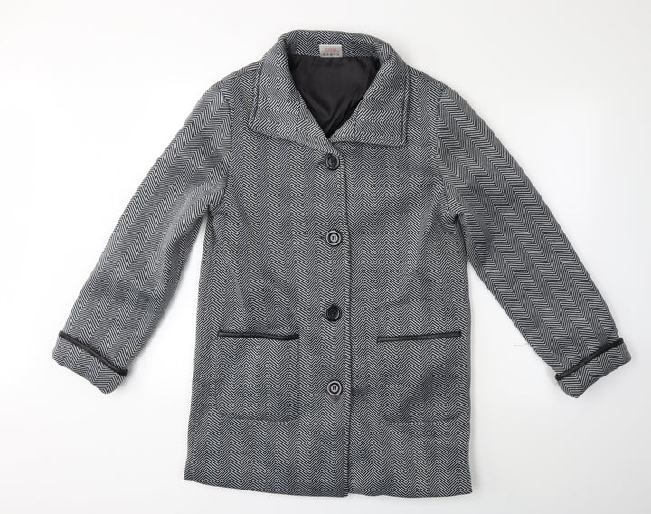 Anne De Lancay Womens Black Overcoat Coat Size S