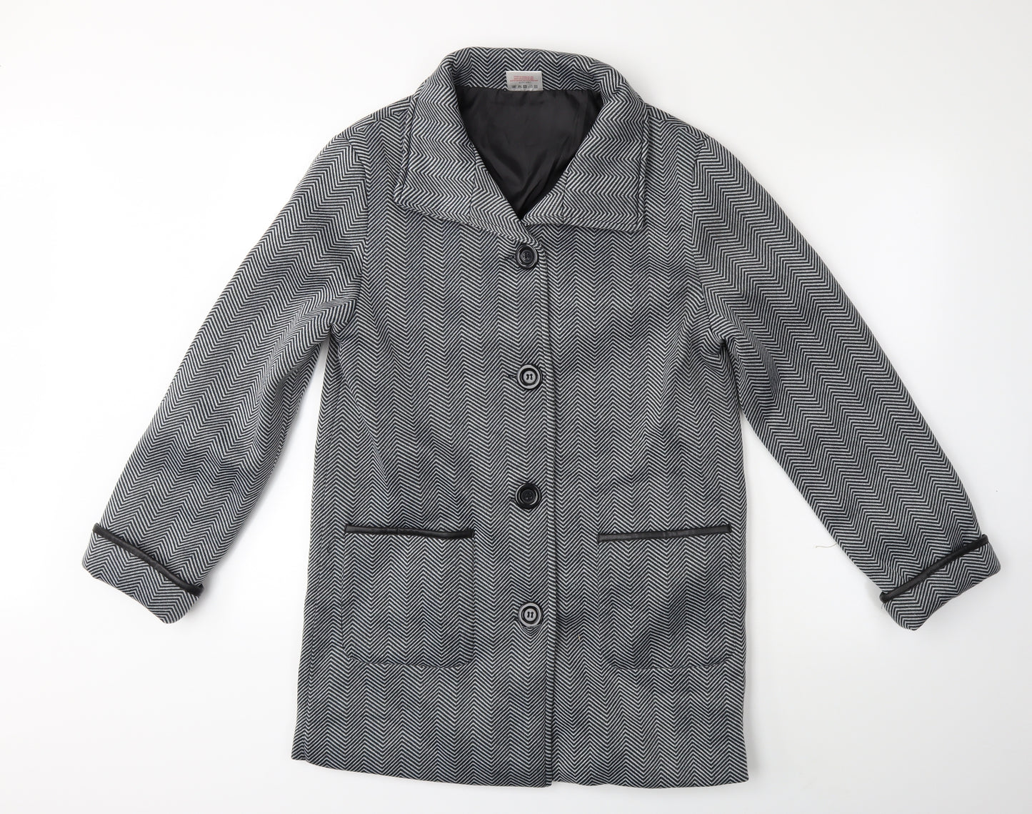 Anne De Lancay Womens Black   Overcoat Coat Size S