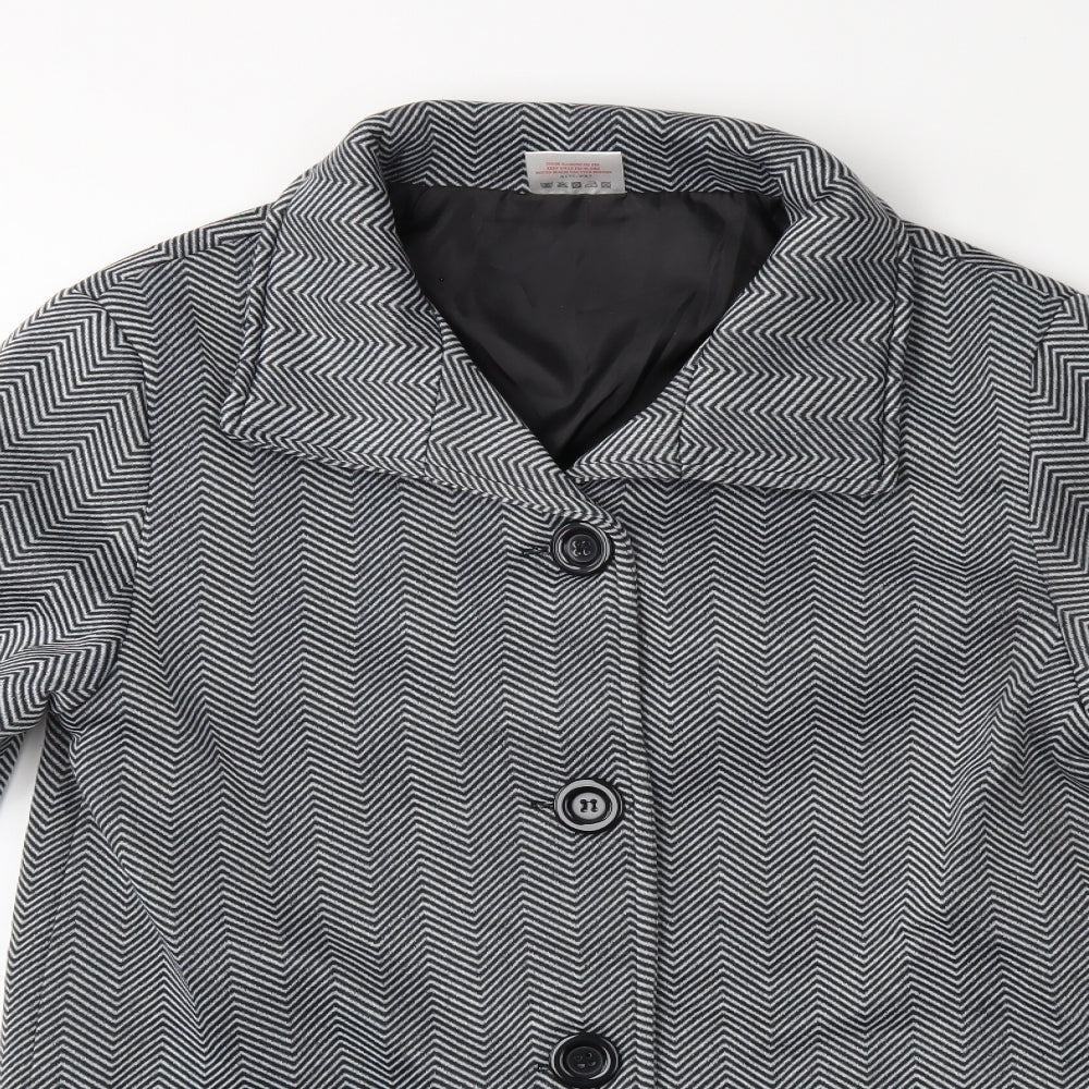 Anne De Lancay Womens Black   Overcoat Coat Size S