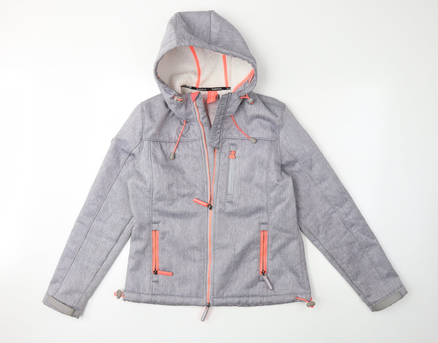 Superdry Womens Grey   Rain Coat Coat Size M