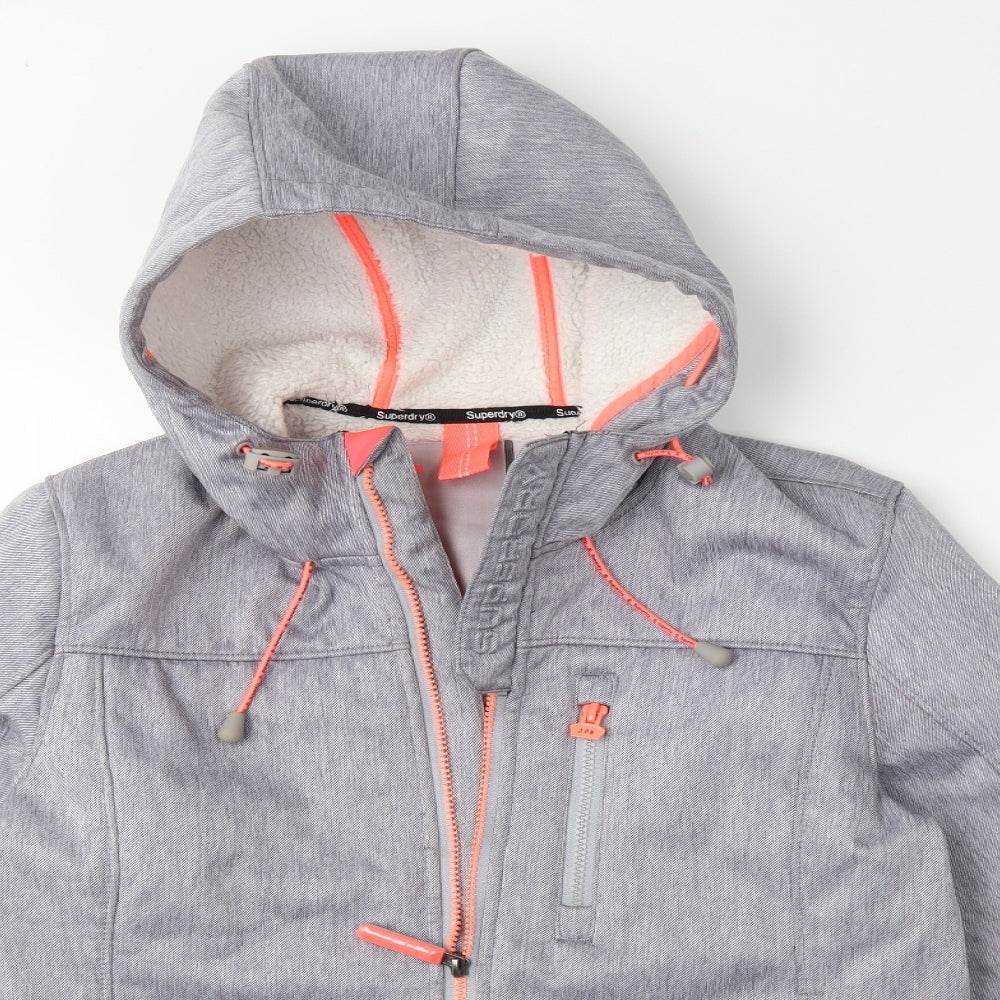 Superdry Womens Grey   Rain Coat Coat Size M